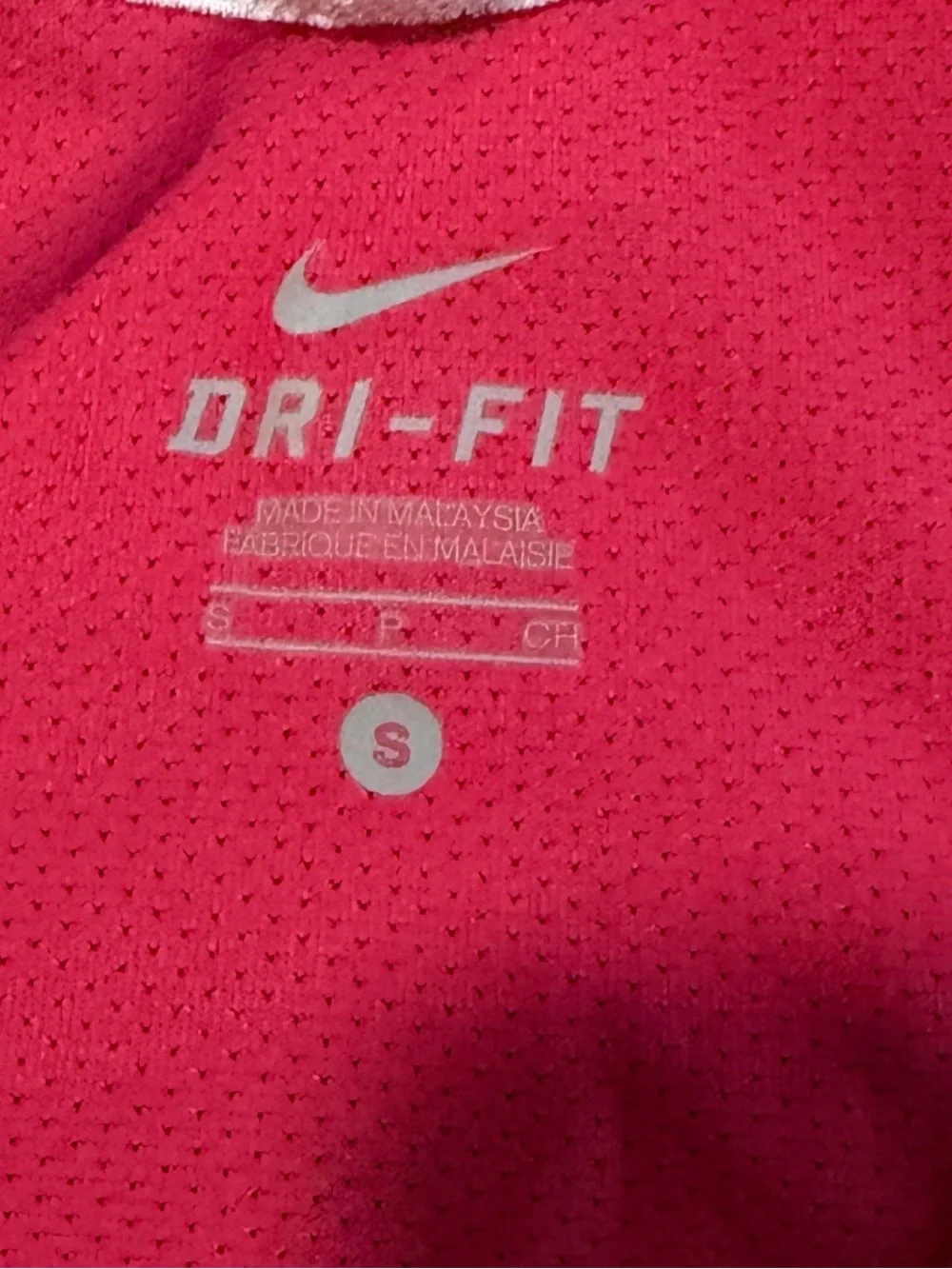 Nike White and Pink Dri-FIT Racerback Running Top, Size Small